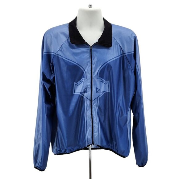 Vintage Descente Mens XL Cycling Jacket Lightweight Blue Windbreaker Cycle Retro - Picture 4 of 10